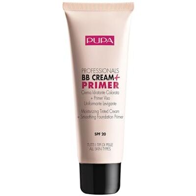 Pupa BB Cream + Primer Professionals (Farbe Nude) Feuchtigkeitsspendende Getönte Creme für das Gesicht + Glättender Make-up Primer, verleiht dem Gesicht ein frisches Aussehen, Für alle Hauttypen Pupa BB Cream + Primer Professionals (Farbe Nude) Feuchtigkeitsspendende Getönte Creme für das Gesicht + Glättender Make-up Primer, verleiht dem Gesicht ein frisches Aussehen, Für alle Hauttypen