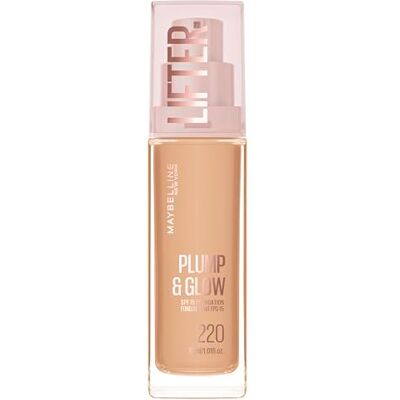 MAYBELLINE New York Lifter Foundation, Flüssiges Make-up für strahlenden Teint mit Hyaluron und Niacinamid, polstert auf & spendet Feuchtigkeit, Nr. 220, 30 ml MAYBELLINE New York Lifter Foundation, Flüssiges Make-up für strahlenden Teint mit Hyaluron und Niacinamid, polstert auf & spendet Feuchtigkeit, Nr. 220, 30 ml