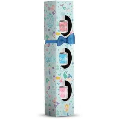 snails safe nails Snails 510407 Kinder Nagellack Geschenkset, Mini Meerjungfrau 3x5ml, auf Wasserbasis, abwaschbar, unbedenklich, vegan snails safe nails Snails 510407 Kinder Nagellack Geschenkset, Mini Meerjungfrau 3x5ml, auf Wasserbasis, abwaschbar, unbedenklich, vegan