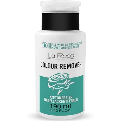 La Rosa Productos Profesionales LaRosa Nagellackentferner ohne Aceton in Pumpflasche 190ml, Acetonfrei Nagellack-Entferner COLOUR REMOVER LIQUID Acetone-free nail polish remover La Rosa Productos Profesionales LaRosa Nagellackentferner ohne Aceton in Pumpflasche 190ml, Acetonfrei Nagellack-Entferner COLOUR REMOVER LIQUID Acetone-free nail polish remover