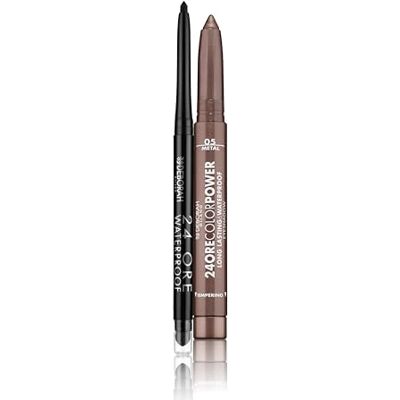 DEBORAH Milano Make-up-Set 24 Stunden, automatisch, wasserfest, 01 Schwarz und Lidschatten mit Stick 24 Stunden Color Power, 5 Brown, wasserfest und mit langanhaltendem Effekt DEBORAH Milano Make-up-Set 24 Stunden, automatisch, wasserfest, 01 Schwarz und Lidschatten mit Stick 24 Stunden Color Power, 5 Brown, wasserfest und mit langanhaltendem Effekt