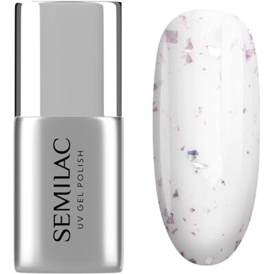 Semilac UV Nagellack Top Coat T22 Flower Flakes 7 ml – Glitzernde Flocken, Holo-Effekt, Ohne Dispersionsschicht, Für UV & Gel Nägel Semilac UV Nagellack Top Coat T22 Flower Flakes 7 ml – Glitzernde Flocken, Holo-Effekt, Ohne Dispersionsschicht, Für UV & Gel Nägel