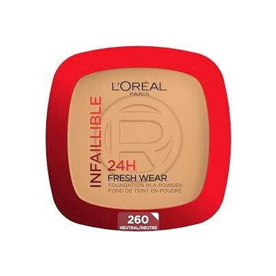 L'Oreal Paris L'Oréal Paris Wasserfestes Puder Make-up mit hoher Deckkraft, Deckendes Kompaktpuder mit mattem Finish und 24h Halt, Infaillible 24H Fresh Wear Foundation Powder, Nr. 260 Golden Sun, 1 x 9 g L'Oreal Paris L'Oréal Paris Wasserfestes Puder Make-up mit hoher Deckkraft, Deckendes Kompaktpuder mit mattem Finish und 24h Halt, Infaillible 24H Fresh Wear Foundation Powder, Nr. 260 Golden Sun, 1 x 9 g