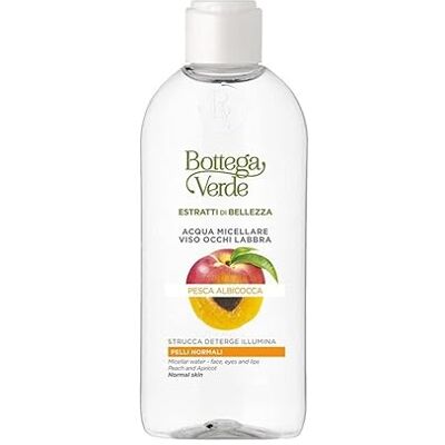 Bottega Verde Mizellares Wasser Gesicht Augen Lippen Pfirsich und Aprikose Make-up reinigt hellt normale Haut Bottega Verde Mizellares Wasser Gesicht Augen Lippen Pfirsich und Aprikose Make-up reinigt hellt normale Haut