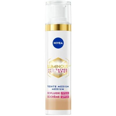 NIVEA Luminous 630 CC Anti-Fleckenfluid FPS30 Medium Teint (1 x 40 ml), CC Cream Unified Teint, Foundation deckt Hautunreinheiten ab, getönte Gesichtspflege, Anti-Aging Concealer, Fleckenreduzierer NIVEA Luminous 630 CC Anti-Fleckenfluid FPS30 Medium Teint (1 x 40 ml), CC Cream Unified Teint, Foundation deckt Hautunreinheiten ab, getönte Gesichtspflege, Anti-Aging Concealer, Fleckenreduzierer