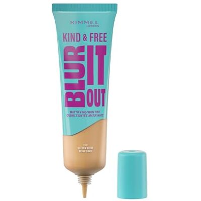 Rimmel London Kind & Free BLUR IT OUT Mattierende Foundation, 210, Golden Beige, Ganztägiger Glanz-Kontrolle, leichtes mattes Finish, 30 ml Rimmel London Kind & Free BLUR IT OUT Mattierende Foundation, 210, Golden Beige, Ganztägiger Glanz-Kontrolle, leichtes mattes Finish, 30 ml