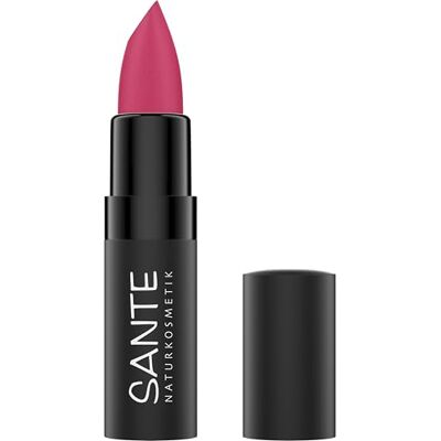 Sante Naturkosmetik Ultra Matt Lipstick 07 Wild Fuchsia, pudrig-matter Lippenstift in Fuchsia für ein natürliches Finish, Lippenpflege mit Squalan und Hyaluron, 4,55g Sante Naturkosmetik Ultra Matt Lipstick 07 Wild Fuchsia, pudrig-matter Lippenstift in Fuchsia für ein natürliches Finish, Lippenpflege mit Squalan und Hyaluron, 4,55g