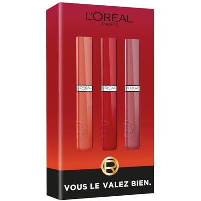 L'Oreal Paris L'Oréal Paris – flüssiger Lippenstift mit Vinyl-Effekt – intensive Farbe & glänzendes Finish – 16 Stunden lang anhaltender Glanz – ohne Übertragung – unfehlbarer Lack – Trio-Set L'Oreal Paris L'Oréal Paris – flüssiger Lippenstift mit Vinyl-Effekt – intensive Farbe & glänzendes Finish – 16 Stunden lang anhaltender Glanz – ohne Übertragung – unfehlbarer Lack – Trio-Set