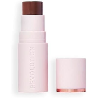 Revolution Beauty London Revolution Skin Silk Bronzer Stick Aufbauende Farbe für Wangen, Augen und Lippen Creme-zu-Puder-Formel Vegan & Cruelty-Free Dark Cocoa 4,5 g Revolution Beauty London Revolution Skin Silk Bronzer Stick Aufbauende Farbe für Wangen, Augen und Lippen Creme-zu-Puder-Formel Vegan & Cruelty-Free Dark Cocoa 4,5 g