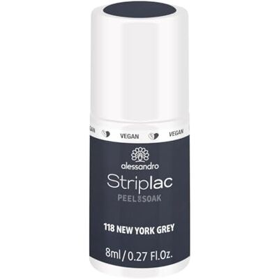 alessandro Striplac UV-Nagellack New York Grey – Schonend und langanhaltend – Einfache Entfernung dank Peel-Off-Technologie – Vegan und tierversuchsfrei – 8 ml alessandro Striplac UV-Nagellack New York Grey – Schonend und langanhaltend – Einfache Entfernung dank Peel-Off-Technologie – Vegan und tierversuchsfrei – 8 ml