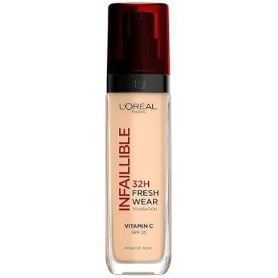L'Oreal Paris L'Oréal Paris Make-up, Wasserfest und langanhaltend, Flüssige Foundation mit LSF 25, Infaillible 32H Fresh Wear Make-up, 100 Warm, 30 ml L'Oreal Paris L'Oréal Paris Make-up, Wasserfest und langanhaltend, Flüssige Foundation mit LSF 25, Infaillible 32H Fresh Wear Make-up, 100 Warm, 30 ml