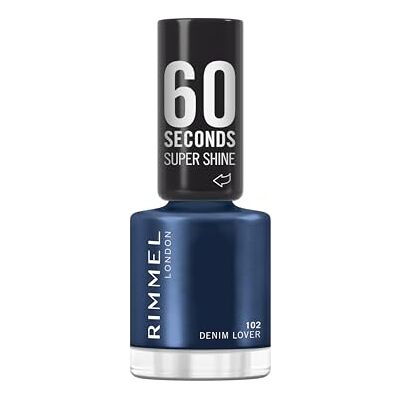 Rimmel London Rimmel 60 Seconds Super Shine Nagellack, 102 Denim Lover, schnell trocknender Nagellack, lebendige Farbe, langanhaltend, 8 ml Rimmel London Rimmel 60 Seconds Super Shine Nagellack, 102 Denim Lover, schnell trocknender Nagellack, lebendige Farbe, langanhaltend, 8 ml