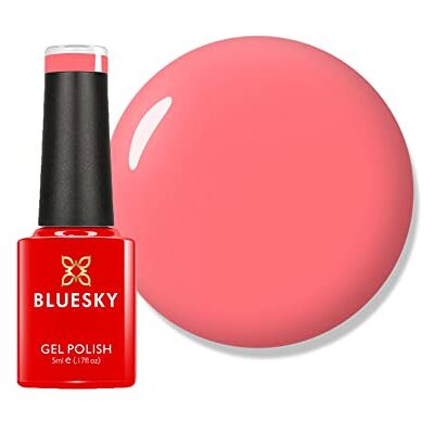 Bluesky Mini-Gel-Nagellack, Pink Neon Coral, A074, 5 ml Bluesky Mini-Gel-Nagellack, Pink Neon Coral, A074, 5 ml