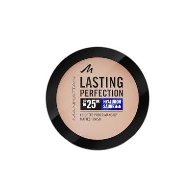 Manhattan Lasting Perfection Compact Make-up, Puder Make-up mit hoher Deckkraft für ein natürliches, mattes Finish, Fb. 004 Rose Ivory, 7 g Manhattan Lasting Perfection Compact Make-up, Puder Make-up mit hoher Deckkraft für ein natürliches, mattes Finish, Fb. 004 Rose Ivory, 7 g