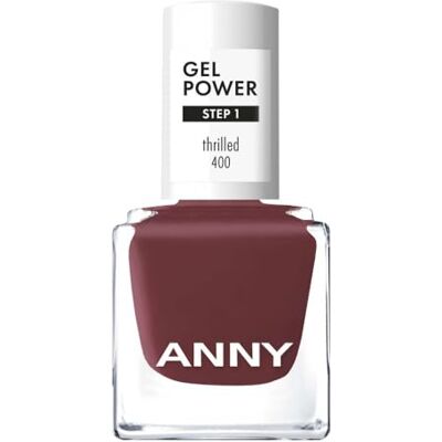 ANNY Gel Power Nail Polish – Gel-Farb-Nagellack ohne UV-Lampe, brillanter Glanz & bis zu 12 Tage Halt, splitter- & kratzresistent, Farbe: Thrilled Gedämpftes Rotbraun – 8 ml ANNY Gel Power Nail Polish – Gel-Farb-Nagellack ohne UV-Lampe, brillanter Glanz & bis zu 12 Tage Halt, splitter- & kratzresistent, Farbe: Thrilled Gedämpftes Rotbraun – 8 ml