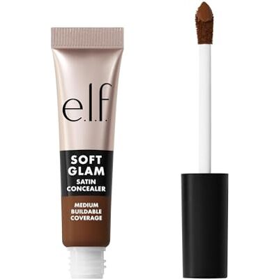 e.l.f. Soft Glam Satin Concealer, mittlere Deckkraft für Unreinheiten und Augenpartie, setzt sich nicht ab, langanhaltend, vegan und tierversuchsfrei, 55 Deep Warm e.l.f. Soft Glam Satin Concealer, mittlere Deckkraft für Unreinheiten und Augenpartie, setzt sich nicht ab, langanhaltend, vegan und tierversuchsfrei, 55 Deep Warm
