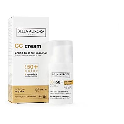 BELLA AURORA Anti-Flecken-Creme, 30 ml, Gesichtscreme mit Farbe, LSF 50+, für empfindliche Haut, Color-Adapt System, beugt vorzeitiger Hautalterung vor, CC Cream Anti-Pigmentflecken BELLA AURORA Anti-Flecken-Creme, 30 ml, Gesichtscreme mit Farbe, LSF 50+, für empfindliche Haut, Color-Adapt System, beugt vorzeitiger Hautalterung vor, CC Cream Anti-Pigmentflecken