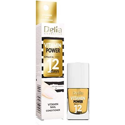 Delia Cosmetics Vitamin-Nagelkonditionierer Reparatur für schwache und brüchige Nägel wiederaufgebaute, glänzende Nägel Vitamin C, E Ergebnis in 12 Tagen schnell trocknende Formel 11 ml Delia Cosmetics Vitamin-Nagelkonditionierer Reparatur für schwache und brüchige Nägel wiederaufgebaute, glänzende Nägel Vitamin C, E Ergebnis in 12 Tagen schnell trocknende Formel 11 ml