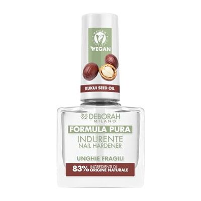 DEBORAH Milano Nagellack mit reiner Formel, Härtung für brüchige Nägel, vegan, mit natürlichen Inhaltsstoffen und Kukui-Samenöl, verleiht Stärke, Ernährung und Flexibilität, 8,5 ml DEBORAH Milano Nagellack mit reiner Formel, Härtung für brüchige Nägel, vegan, mit natürlichen Inhaltsstoffen und Kukui-Samenöl, verleiht Stärke, Ernährung und Flexibilität, 8,5 ml