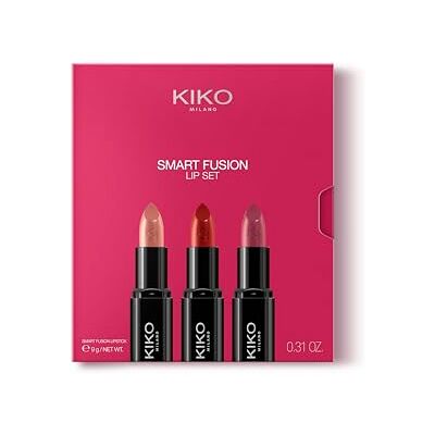 Kiko Milano Smart Fusion Lip Set 02, Lippen-Set Mit 3 Lippenstiften Mit Glänzendem Finish Kiko Milano Smart Fusion Lip Set 02, Lippen-Set Mit 3 Lippenstiften Mit Glänzendem Finish