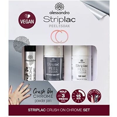 alessandro Striplac Peel or Soak Silver Crush On Chrome Set– Perfekte Nägel in 15 Minuten alessandro Striplac Peel or Soak Silver Crush On Chrome Set– Perfekte Nägel in 15 Minuten