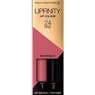 Max Factor Lipfinity Lip Colour Angelic 20 –Kussechter Lippenstift mit 24h Halt ohne auszutrocknen, mit intensiver Farbabgabe, präzisem Applikator & intensiv pflegendem Gloss-Top Coat 4.2g (1er Pack) Max Factor Lipfinity Lip Colour Angelic 20 –Kussechter Lippenstift mit 24h Halt ohne auszutrocknen, mit intensiver Farbabgabe, präzisem Applikator & intensiv pflegendem Gloss-Top Coat 4.2g (1er Pack)