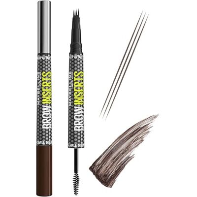 MAYBELLINE New York Brow Inserts 2-in-1 Augenbrauenstift für füllige & definierte Augenbrauen, 3-fach Mikro-Spitze & Faser-Gel mit bis zu 36H Halt, Wasserfest & Wischfest, Deep Brown 5, 1 Stk. MAYBELLINE New York Brow Inserts 2-in-1 Augenbrauenstift für füllige & definierte Augenbrauen, 3-fach Mikro-Spitze & Faser-Gel mit bis zu 36H Halt, Wasserfest & Wischfest, Deep Brown 5, 1 Stk.