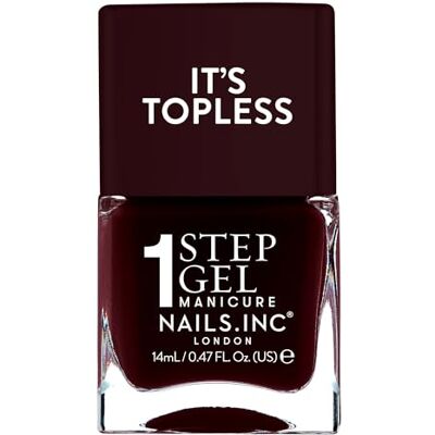Nails Inc Topless Billie (Burgunder-rot) – Gel-Nagellack ohne UV – 1-Schritt-Maniküre mit bis zu 8 Tagen Halt – Schnelltrocknend, vegan & 21-free – Für Kinder & Erwachsene – ohne Base Coat & Top Coat Nails Inc Topless Billie (Burgunder-rot) – Gel-Nagellack ohne UV – 1-Schritt-Maniküre mit bis zu 8 Tagen Halt – Schnelltrocknend, vegan & 21-free – Für Kinder & Erwachsene – ohne Base Coat & Top Coat