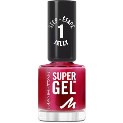 Manhattan Super Gel Nail Polish, Jelly Gloss, langhaltender Nagellack, hochglänzendes Finish, einfache Anwendung, gelartige Maniküre, splittert nicht, cleane Formel, 014 Pink To The Berry, 12ml Manhattan Super Gel Nail Polish, Jelly Gloss, langhaltender Nagellack, hochglänzendes Finish, einfache Anwendung, gelartige Maniküre, splittert nicht, cleane Formel, 014 Pink To The Berry, 12ml