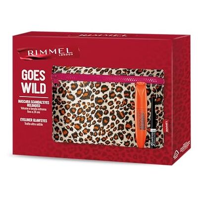 Rimmel London , Geschenkbox für Damen, Rimmel Goes Wild, Leopardenmuster mit Mascara Scandal'Eyes Reloaded Clean + Eyeliner Glam'Eyes Rimmel London , Geschenkbox für Damen, Rimmel Goes Wild, Leopardenmuster mit Mascara Scandal'Eyes Reloaded Clean + Eyeliner Glam'Eyes
