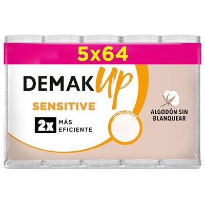 Demak'Up Sensitive Runde Wattepads für Make-up-Entferner – Gesicht und Augen – 100% natürliche Baumwollfasern – 320 Wattepads (5 x 64) Demak'Up Sensitive Runde Wattepads für Make-up-Entferner – Gesicht und Augen – 100% natürliche Baumwollfasern – 320 Wattepads (5 x 64)