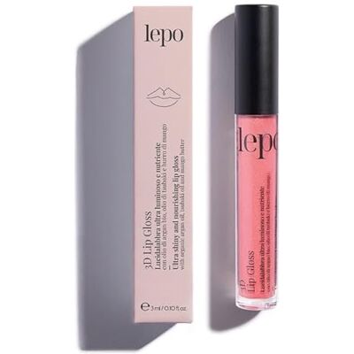 LEPO 3D Lip Gloss, ultra-heller und pflegender Lipgloss, Nr. 04 Himbeere, mit Bio-Arganöl, Tsubaki-Öl und Mangobutter LEPO 3D Lip Gloss, ultra-heller und pflegender Lipgloss, Nr. 04 Himbeere, mit Bio-Arganöl, Tsubaki-Öl und Mangobutter