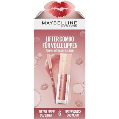 MAYBELLINE New York Lifter Gloss 003 Moon + Lifter Liner Lippenkonturenstift 007 Big Lift Geschenkset MAYBELLINE New York Lifter Gloss 003 Moon + Lifter Liner Lippenkonturenstift 007 Big Lift Geschenkset