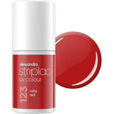 alessandro Striplac Peel-Off UV Gel Nagellack, Ruby Red, 6,5ml Hochpigmentierter UV Gel Nagellack, bis zu 15 Tage Halt, kratzfest, acetonfrei & abziehbar, HEMA-frei & vegan alessandro Striplac Peel-Off UV Gel Nagellack, Ruby Red, 6,5ml Hochpigmentierter UV Gel Nagellack, bis zu 15 Tage Halt, kratzfest, acetonfrei & abziehbar, HEMA-frei & vegan