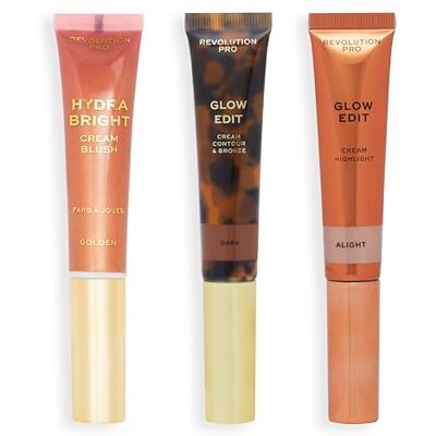 Revolution Pro Cream Face Wand Trio, Cream Contour, Blush & Highlighter Makeup Set, Vegan & Cruelty-Free, Dark, 1x12ml, 2x15ml Revolution Pro Cream Face Wand Trio, Cream Contour, Blush & Highlighter Makeup Set, Vegan & Cruelty-Free, Dark, 1x12ml, 2x15ml