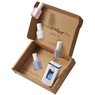 essie Nagellack Geschenkset Frauen „Lieblingsfarben“ für farbintensive Fingernägel, Nagellack without a stich + saltwater happy + blanc + ballet slippers + Base/Top Coat all-on-one, 5x 13,5 ml essie Nagellack Geschenkset Frauen „Lieblingsfarben“ für farbintensive Fingernägel, Nagellack without a stich + saltwater happy + blanc + ballet slippers + Base/Top Coat all-on-one, 5x 13,5 ml