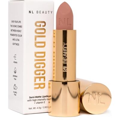 QIANSTAR NL BEAUTY Nr. 06 DREAM BIG Cremiger, Semi-Matter Lippenstift Lippenstift mit samtigem Finish, angereichert mit Vitamin E GOLD DIGGER 4.5 g QIANSTAR NL BEAUTY Nr. 06 DREAM BIG Cremiger, Semi-Matter Lippenstift Lippenstift mit samtigem Finish, angereichert mit Vitamin E GOLD DIGGER 4.5 g