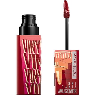 MAYBELLINE New York Super Stay Vinyl Ink Sauce Edition, Flüssiger Lippenstift für 16H Halt & Vinyl-Glanz, Wischfeste Farbe ohne Abfärben, Nr. 195 Barbecue, 1 Stk. MAYBELLINE New York Super Stay Vinyl Ink Sauce Edition, Flüssiger Lippenstift für 16H Halt & Vinyl-Glanz, Wischfeste Farbe ohne Abfärben, Nr. 195 Barbecue, 1 Stk.