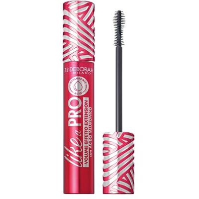 DEBORAH Milano Like a Pro Mascara mit Hyaluronsäure, gibt extra Volumen und unendliche Länge für definierte und multiplizierte Wimpern, Extension-Effekt, 13 ml DEBORAH Milano Like a Pro Mascara mit Hyaluronsäure, gibt extra Volumen und unendliche Länge für definierte und multiplizierte Wimpern, Extension-Effekt, 13 ml