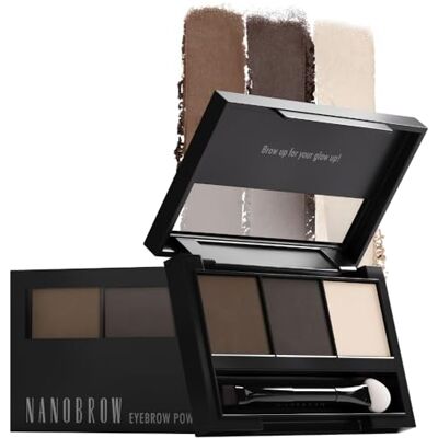 NANOBROW Augenbrauenschminken Set Eyebrow Powder haltbare, pulvrige Augenbrauenschatten mit Highlighter (Dark) NANOBROW Augenbrauenschminken Set Eyebrow Powder haltbare, pulvrige Augenbrauenschatten mit Highlighter (Dark)