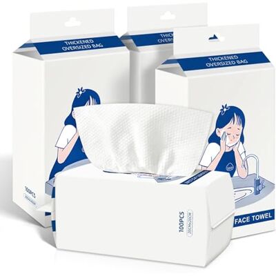 Carehabi 400 Stück Einmalwaschlappen, Einweg Baumwoll Kosmetiktücher Ultraweich Einmalwaschlappen für Empfindliche Haut, Babytücher, Hautpflege, Make-up-Entfernung, Reinigung Carehabi 400 Stück Einmalwaschlappen, Einweg Baumwoll Kosmetiktücher Ultraweich Einmalwaschlappen für Empfindliche Haut, Babytücher, Hautpflege, Make-up-Entfernung, Reinigung