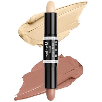 Wet n Wild MegaGlo Dual-Ended Contour Stick, 2-in-1 Contouring Stick Bronzer & Highlighter, Cremige Verblendbare Formel für Wangen Nase Kiefer, Medium/Tan Wet n Wild MegaGlo Dual-Ended Contour Stick, 2-in-1 Contouring Stick Bronzer & Highlighter, Cremige Verblendbare Formel für Wangen Nase Kiefer, Medium/Tan