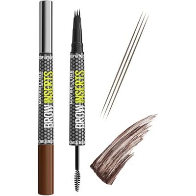 MAYBELLINE New York Brow Inserts 2-in-1 Augenbrauenstift für füllige & definierte Augenbrauen, 3-fach Mikro-Spitze & Faser-Gel mit bis zu 36H Halt, Wasserfest & Wischfest, Medium Brown 4, 1 Stk. MAYBELLINE New York Brow Inserts 2-in-1 Augenbrauenstift für füllige & definierte Augenbrauen, 3-fach Mikro-Spitze & Faser-Gel mit bis zu 36H Halt, Wasserfest & Wischfest, Medium Brown 4, 1 Stk.