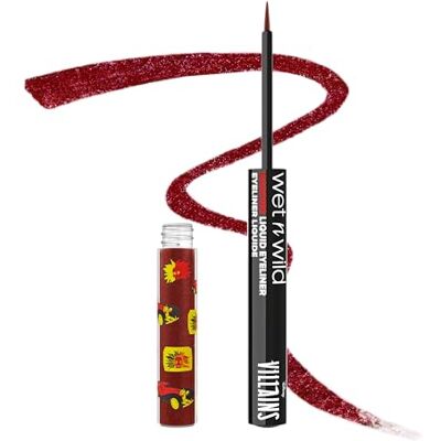 Wet n Wild x Disney Villains Baddies Liquid Eyeliner, Metallic Eyeliner Flüssig Dunkelrot, Langanhaltend Inspiriert von Cruella De Vil, Speed Demon Wet n Wild x Disney Villains Baddies Liquid Eyeliner, Metallic Eyeliner Flüssig Dunkelrot, Langanhaltend Inspiriert von Cruella De Vil, Speed Demon