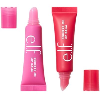 e.l.f. Squeeze Me More Lip Balm Duo, Feuchtigkeitsspendender Balm für einen Hauch von Farbe, Mit Hyaluronsäure, Vegan und tierversuchsfrei, CHERRY/BUBBLEGUM e.l.f. Squeeze Me More Lip Balm Duo, Feuchtigkeitsspendender Balm für einen Hauch von Farbe, Mit Hyaluronsäure, Vegan und tierversuchsfrei, CHERRY/BUBBLEGUM