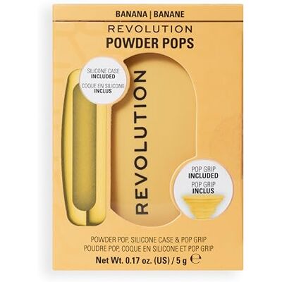 Revolution Beauty London Revolution Powder Pops, Kompaktpuder mit Blur-Effekt zur Glanzkontrolle, mit Acai-Beere und Hyaluronsäure, inklusive Case und Pop Grip, vegan, Yellow, 5 g Revolution Beauty London Revolution Powder Pops, Kompaktpuder mit Blur-Effekt zur Glanzkontrolle, mit Acai-Beere und Hyaluronsäure, inklusive Case und Pop Grip, vegan, Yellow, 5 g