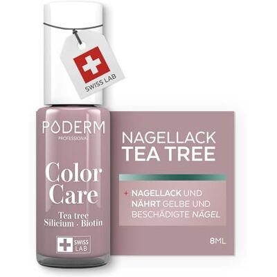 PODERM Pflegelack mit Tea Tree Parma Swiss Lab 8ML Angereichert mit Tea Tree, Silizium & Biotin Reinigt, Klärt & Nährt Gelbe Nägel Entwickelt von einer Podologin PODERM Pflegelack mit Tea Tree Parma Swiss Lab 8ML Angereichert mit Tea Tree, Silizium & Biotin Reinigt, Klärt & Nährt Gelbe Nägel Entwickelt von einer Podologin