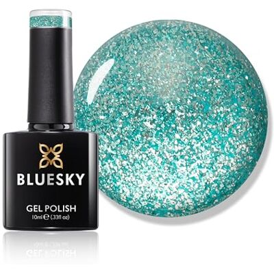 Bluesky Gel Polish, Aquamarine Dream, Platinum12, Gel auflösbarer Nagellack, Schimmer, Glitzer, Blau, 10 ml Bluesky Gel Polish, Aquamarine Dream, Platinum12, Gel auflösbarer Nagellack, Schimmer, Glitzer, Blau, 10 ml