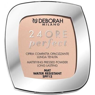 DEBORAH Milano Kompaktpuder Perfect LSF 15, N2 Light Rose, ultrafeine Textur, mattierend, beruhigend und regenerierend, geeignet für empfindliche Haut, 9 g, 1 Artikel DEBORAH Milano Kompaktpuder Perfect LSF 15, N2 Light Rose, ultrafeine Textur, mattierend, beruhigend und regenerierend, geeignet für empfindliche Haut, 9 g, 1 Artikel
