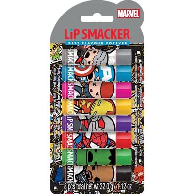 Lip Smacker Marvel Collection, The Avengers Party Set, 8 Aromatisierte Lippenbalsame für Kinder, inspiriert von den Avengers-Superhelden, -Feuchtigkeitsspendend und Erfrischend Lip Smacker Marvel Collection, The Avengers Party Set, 8 Aromatisierte Lippenbalsame für Kinder, inspiriert von den Avengers-Superhelden, -Feuchtigkeitsspendend und Erfrischend